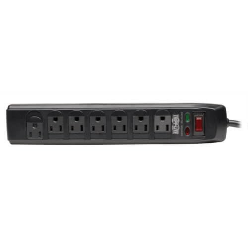 Protector eléctrico Tripp Lite TLP706TELC con 7 tomas, cable de 1.83 m, ángulo recto, protección de línea telefónica y 1440 julios, color negro miniatura 5