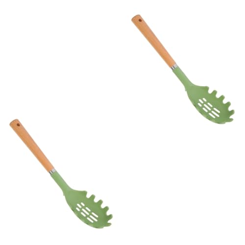 CIYODO 2pcs Spaghetti Spoon Server Pasta Server Spoon Metal Spaghetti Kitchen Cooking Utensil Silicone Pasta Ladle