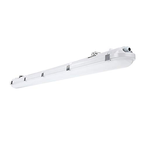 Brillihood LED Vapor Tight 4FT Light Fixture, 40W, 5000LM, IP65 Waterproof Shop Light, 6000K Bright White, Milky Lens, Outdoor Vapor Proof Lighting, 1-Pack