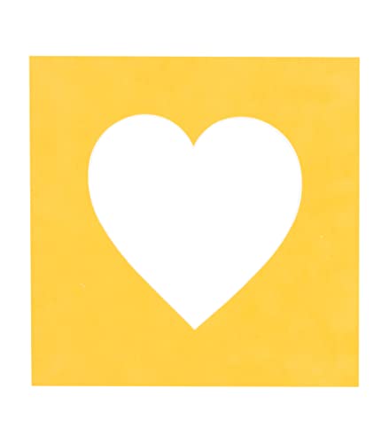 10x10 Mat Bevel Cut for 6x6 Photos - Precut Bright Yellow Heart Shaped Photo Mat Board Opening - Acid Free Matte to Protect Your Pictures - Bevel Cut for Family Photos, Pack of 1 Matboard Show Kit