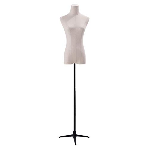 Barture Maniquí De Costura Busto Maniquies Mujer Tela De Lino Altura Ajustable 3 Estilos para Exhibición De Ropa (Color : A, Size : M)