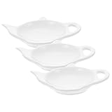 Homoyoyo 3 Stück Keramik Teebeutelhalter Hitzebeständig Stabil und Leicht zu Reinigen Weißer Teebeutel ablage für Gebrauchte Teebeutel Praktisches Accessoire für Teeliebhaber und Teegenuss