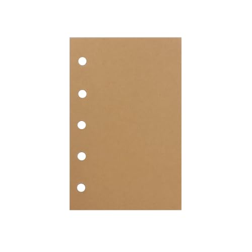 Image of Zelten Loose Leaf Punched Paper Refills Paper for 6 Hole Binder Personal Organizer Diary Notebook Refillable Planner (Kraft,A8 /5 Hole)