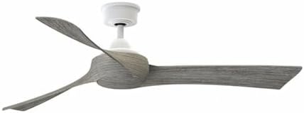 Fanimation Wrap Custom - 3 Blade Ceiling Fan - 12.46 Inches Tall And 56 Inches Wide - Matte White Finish - Weathered Wood Blade Color