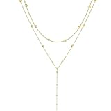 louuuou 1 PC Gold Layered Necklace for Women Long Gold Necklaces for Women, Chunky Necklace Y shaped Long Necklaces, Gifts Suitable Birthdays Anniversaries Mother's Day and Birthdays