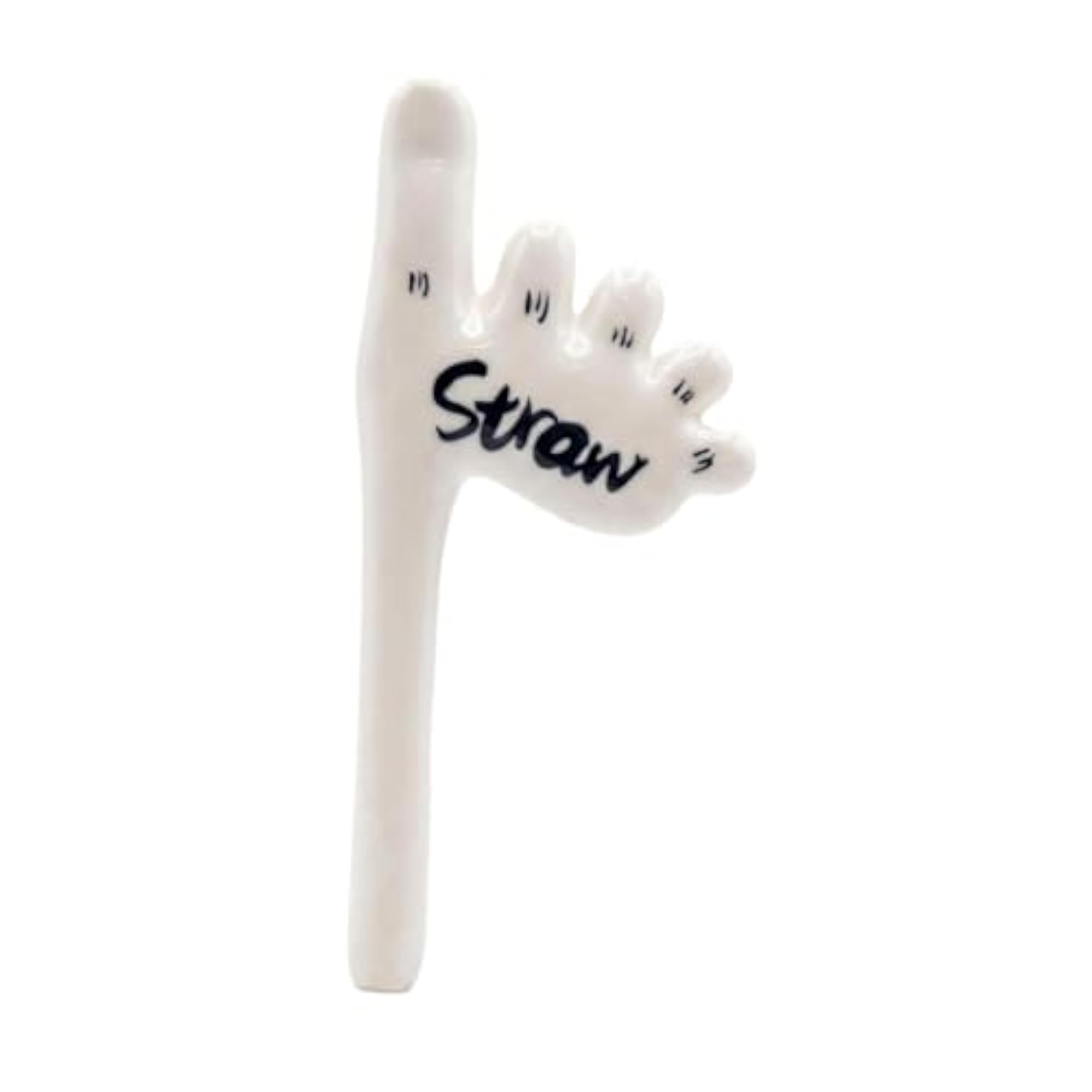 Ceramic Toe Straws Reusable Milk Juice Straws for Home Use, Black