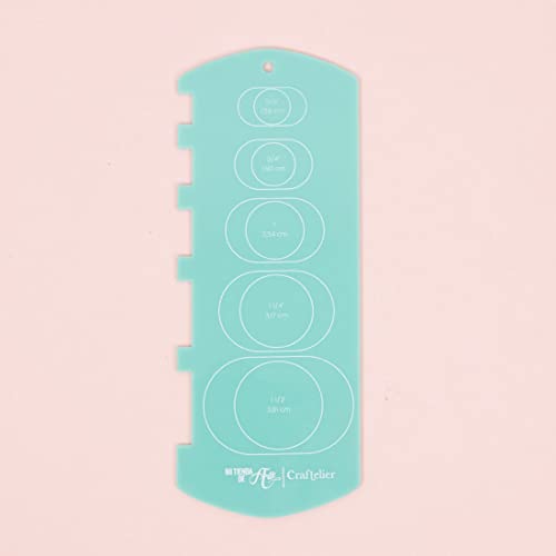 Craftelier - Schablone für Ring- und Spiralbindung | Nützliche und einfach zu verwendende Anleitung für professionelle Bindungen | Farbe Türkis - Größe ca. 20,5 x 8 cm