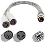 Belkin 1FT Keyboard Y Splitter 1 Din5M/2 Din5F