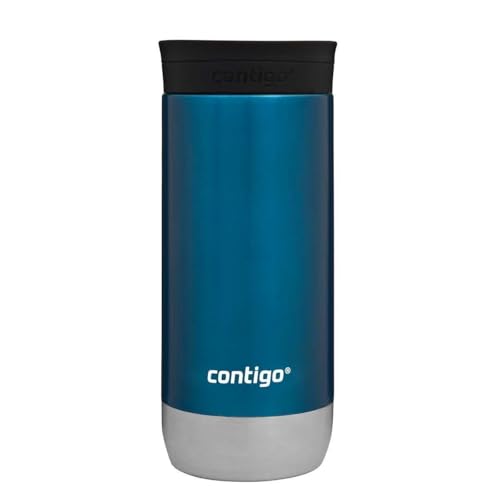 Contigo Huron 2.0 Snapseal Taza Térmica de Acero Inoxidable | Frasco de vacío | Vaso a Prueba de Fugas | Taza de café para Llevar con Tapa fácil de Limpiar sin BPA | Blueberry | 470ml