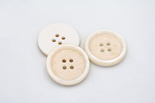 20PCS 4 Holes White Sewing Round Craft Buttons Resin Snaps for Blazer Shirts Clothes DIY Accessories (White, 21mm)