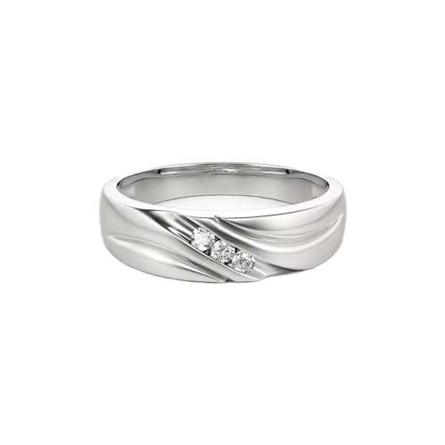 10K 14K 18K Gold Men's Diamond Wedding Band 0.06Cttw Natural Round Diamond Single Row Wedding Band for Men