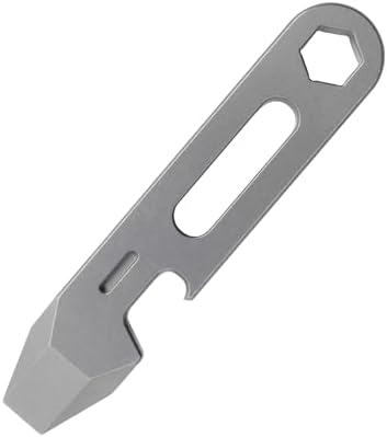 WARHERO 4-in-1 Titanium EDC Pry Bar Multitool with Bottle Opener, Hex Wrench & Ruler, Keychain Pocket Pry Tool for Everyday Carry, Camping & Outdoor Gear