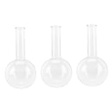 SOLUSTRE 3 Stk Flasche Kochender Kolben Laborkochkolben Rundkolben Mit Dünner Öffnung Versuchskolben Hochhalskolben Dünnhalskolben Glas Messkolben Runden