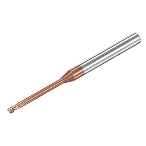 Image of uxcell Square Nose End Mill, 2mm Solid Carbide AlTiSin Coated Long Reach CNC Router Bits 2 Flutes Milling Cutter with Extended Neck, 20mm Cutting Length 4mm Shank