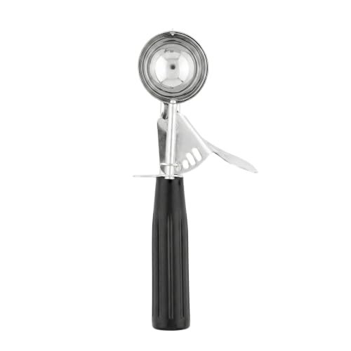 Image of Restaurantware 1.1 Ounce Portion Scoop, 1 Trigger Release Stainless Steel Cookie Scoop - With Black Handle, Stainless Steel Disher, For Portion Control, Cookie Dough, Cupcake Batter, Or Ice Cream