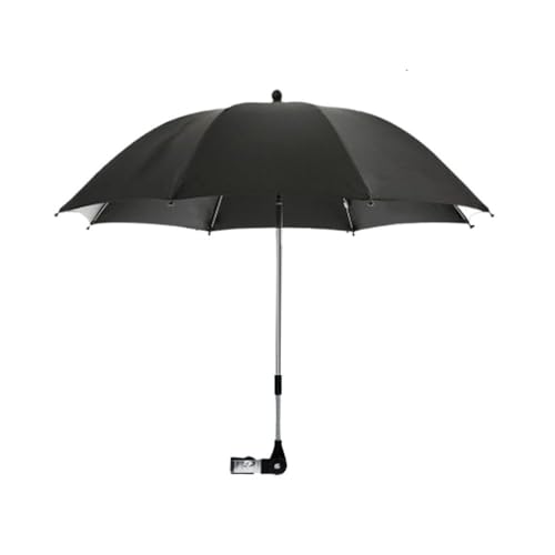 Nakazawa Convenient and Lightweight, Clip-On, Adjustable Steering, Universal, Umbrella Baby Stroller, Stroller Umbrella Attachment for Sun Protection(Black)