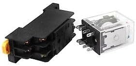 HH52PL AC 380V Coil DPDT 8Pin 35mm DIN Rail Electromagnetic Power Relay 5 Pcs