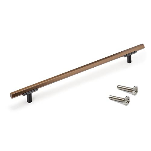 Emuca - Riad Furniture Handle, 192 mm (7,5inch) Interaxis, L 232 mm (9,1 inch), Bronzed, Aluminium, 20 Units