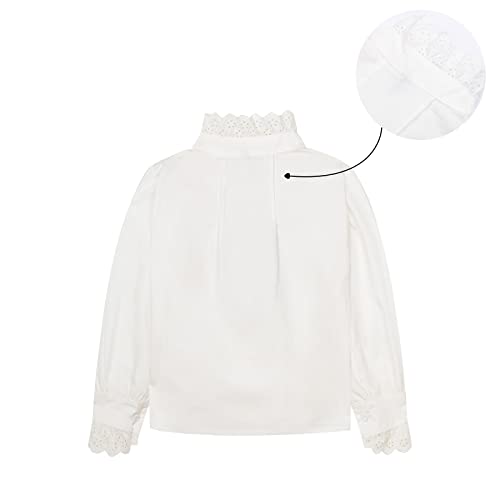 Mud Kingdom Girls Blouse Shirts Spring Fall Long Sleeve Button-Down Top Ruffle Collar3