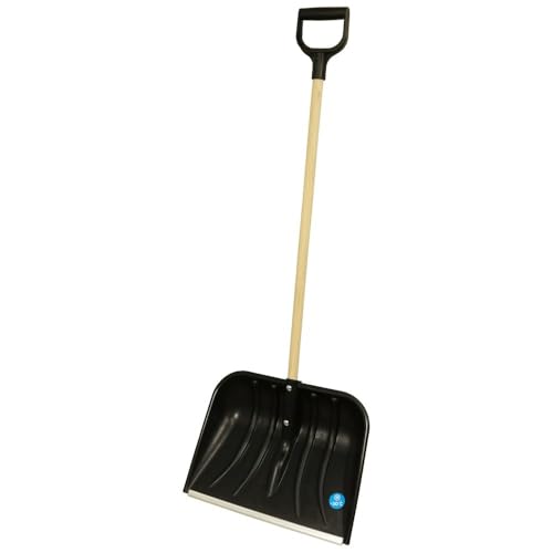 MePla Schneeschieber Smart 48 mit stabilem Holzstiel und robuster Aluminiumkante - Schaufel ist perfekt für den Winter - Schnell und günstig kaufen