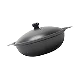 VICASKY Olla de Hierro Fundido 22 Cm Tapa de Hierro para Pollo Estofado y Arroz, Cazuela Casera para Cocina Doméstica, Calentamiento Uniforme y Conservación del Calor