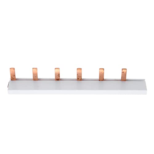 1 Row Bus Bar Insulation PVC Shell Strip Busbar Pure Copper Good Conductivity for Type C45 DZ47 IC65N (6 Way)