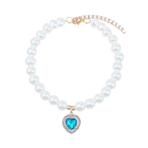 Dog Cat Pearl Necklace Pet Jewelry Outfit Fancy Dress up Elegant Adjustable Dog Collar Necklace for Small Dogs Kitten Parties, S