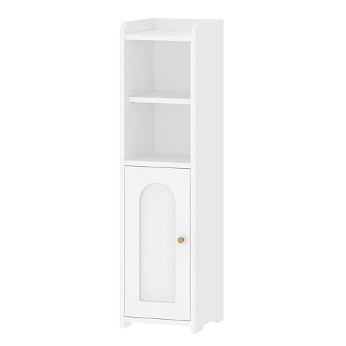 Miniatura 9 de Hzuaneri Armario De Baño, Mueble De Baño Con Puertas, Armario De Esquina Con Estantes Ajustables, Estantería Estrecha Para, Columna De, 20 X 20 X 75 Cm, Blanco Bc19703x