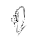 (109+) Migliori anelli da donna di tendenza '2026' 20 Grewod Anello Oro Bianco 750 Donna Cuore con Design Intrecciato e Diamante Rotondo Anello Anniversario Matrimonio Misura 18