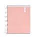 Poppin Spiral Notebook, 3-Subject College Ruled Notebook, Translucent Front Cover Pocket for Added Storage, 120 Sheets, Easy Tear Pages (Blush Pink, 3-Subject)