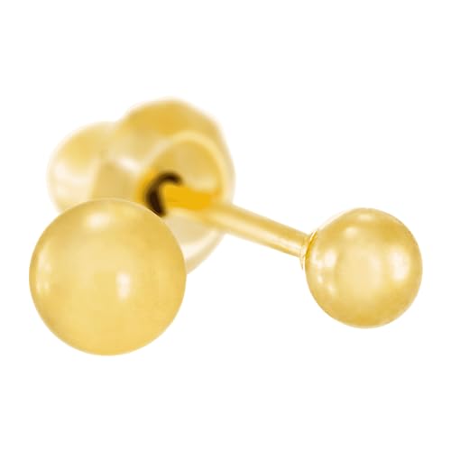 Inverness Home Ear Piercing Kit with 3 mm Polished Ball Stud Earrings in 14K Yellow Gold