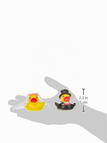 Lot De 2 Canards De Bain – Marié Et Mariée – Couineurs – Cadeau Mariage Ou Argent – Jaune – 6 Cm