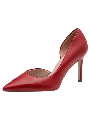 Tamaris Damen Pumps mit Stilettoabsatz Leder, rot, 38 EU
