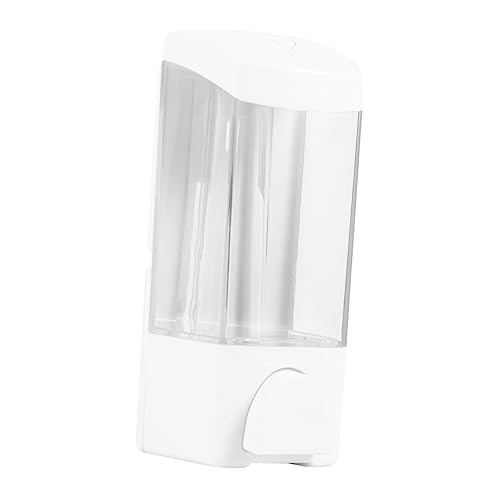 Alipis 1Pc Wall Mounted Soap Dispenser Manual Liquid Soap Holder for Refillable Soap Box White Convenient Shower and Bathroom Use