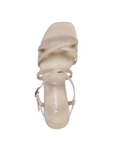 Sandaletten Tamaris Damen Sandalen mit Absatz und veganem Textil