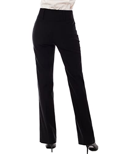 Design By Olivia Women's High Stretch Comfy Millennium Bootcut Dress Pants Black S #TOP3