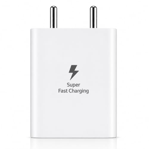 Image of Samsung 25W Type C Charger Adapter for Galaxy A35 /M35 /M15 /F15 /A15 /A14 /M14 /M34 /F34 /S24 /S23 Fe /S21 fe 5G /Z fold /flip /6 /5 /4 /3, 25 w Super Fast USB C Charge for Tab S9 Ultra /S9 fe /A9 Plus /S8 /A7 /A8, White