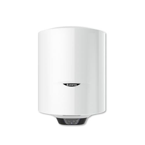 Ariston PRO 1 ECO, Chauffe-eau électrique vertical mural 50 litres, diamètre 450 mm - Conçu et fabriqué pour être installé en France. Blanc