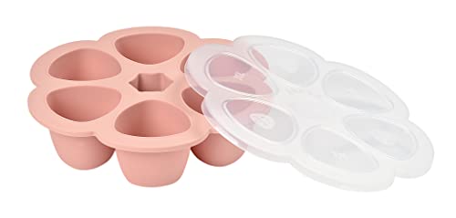 Beaba Multiportions Silicone Baby Food Storage Container, Baby Food Containers, Food Storage Container, Snack Containers, Baby Essentials, 3 Oz, (Rose) #TOP1