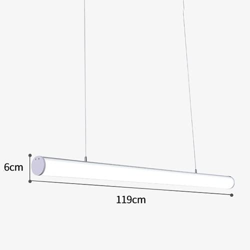 Suspension LED 48W dimmable avec télécommande grand lustre blanc horizontal 119cm - 4