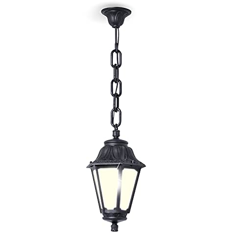 B·LED BARCELONA LED BarcelonaLED Fumagalli Lámpara de Techo Exterior Farol Colgante de Resina IP55 E27 Estilo Vintage Rústico Negro para Jardín Terraza Balcón