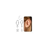 LOAYHOAY Piercing de titanio G23 de 16 G, 18 G, para mujer, aretes de aro de hélice, aretes de cartílago, caracola, tragus, aro hipoalergénico con circonita cúbica, piercing de lóbulo daith, joyería