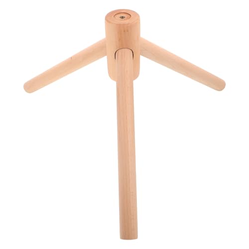 WATIIFUFU Base de Perchero Trípode de Madera Maciza Beige Ensamblaje Fácil y Estabilidad Excepcional para Entrada U Oficinas