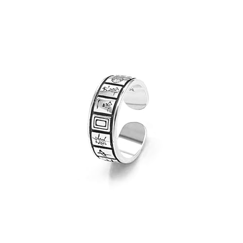 [Oxxggkao] Unisex Vintage Styles Card Adjustable Rings Hip Hop Designs Unisex Jewelry Accessory for Festivals and Outings Adjust