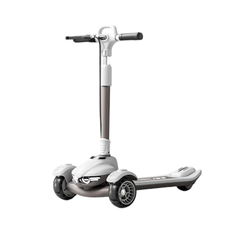 Aeneadbaby Large Kids Scooter, Toddler Scooter for Kids 3-18 & Adults, Safe Dual Brakes (Foot Brake/Hand Brake) & Bluetooth Music with Lights, 5-Level Adjustable & One-Click Folding Kick Scooter.
