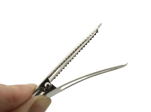 Pinzas de cabello en forma de lágrima de 55 mm, clips metálicos estilo cocodrilo para manualidades DIY (Plateado - 50 piezas) miniatura 5