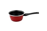 TOUS FEUX DONT INDUCTION VITRINOR Poivre Rouge, Casserole 18 cm, antiadhérent renforcé, Induction, acier émaillé, chauffe rapide - Extérieur Rouge