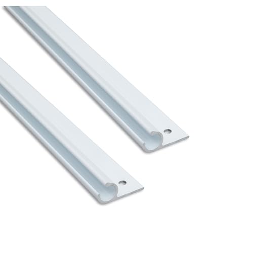 2 STÜCK Alu Kederschiene - 1 2 Meter - Kederleiste - Neigung 45 - Ø10mm (passend für 7-9mm Keder) - Weiss Aluminium Kederprofil Leiste für Wohnwagen Vorzelt Sonnensegel Schürzenleiste Vorzeltschiene