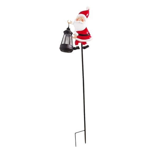 Genérico Luces Solares Navideñas Para Exteriores - Lámpara LED Con Estaca, Diseño De Papá Noel, PVC + ABS, Luz Cálida Y De Colores | Jardín, Patio, Casa, Patio, Césped, Trasero, Pasarela, Valla,