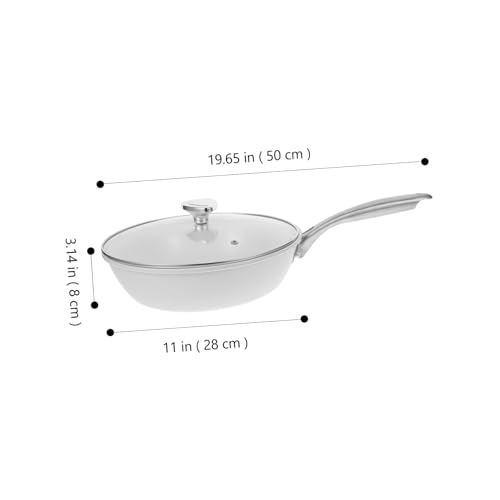 Wok cerámico pequeño antiadherente con tapa miniatura 6